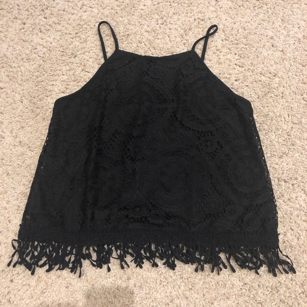 Black lace tank top